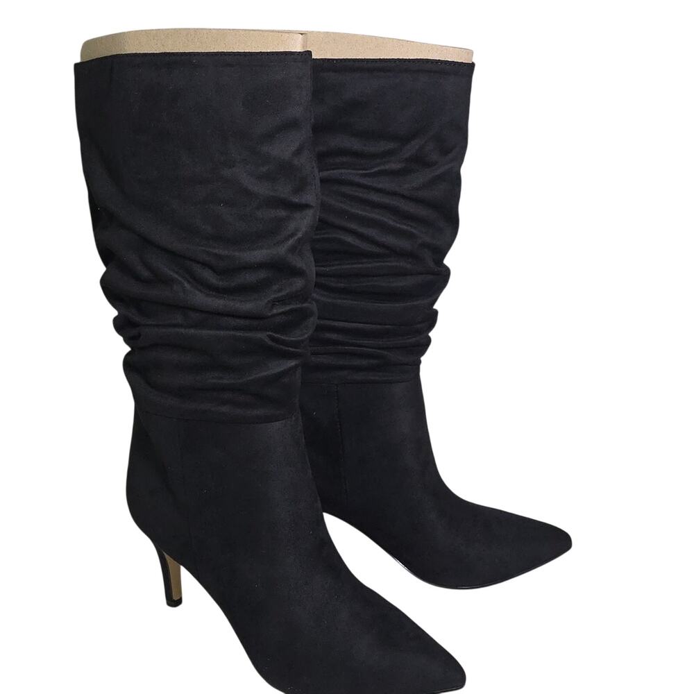 Marc Fisher Idaley Back Faux Suede Slouch Heeled Boots Womens Size 8.5 NEW